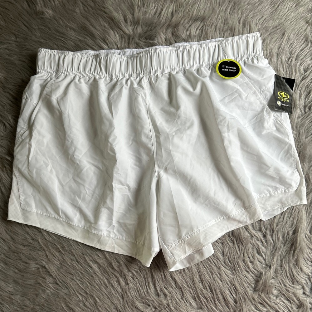 Athletic Works DriWorks Running Shorts Womens Size XXL (20) White 5" Inseam